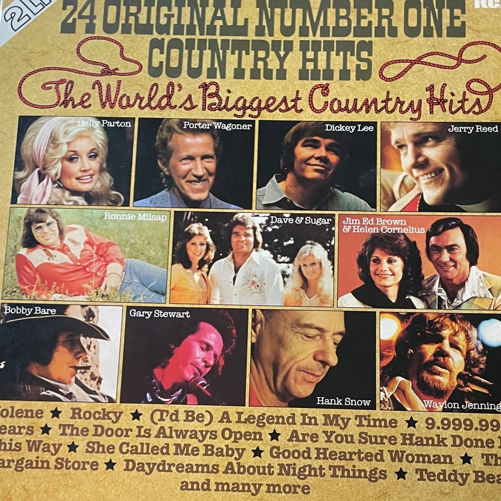 1970s 24 Original Number One Country vintage Vinyl Double Album w  Dolly Parton